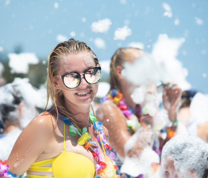 girl at a foam party! 